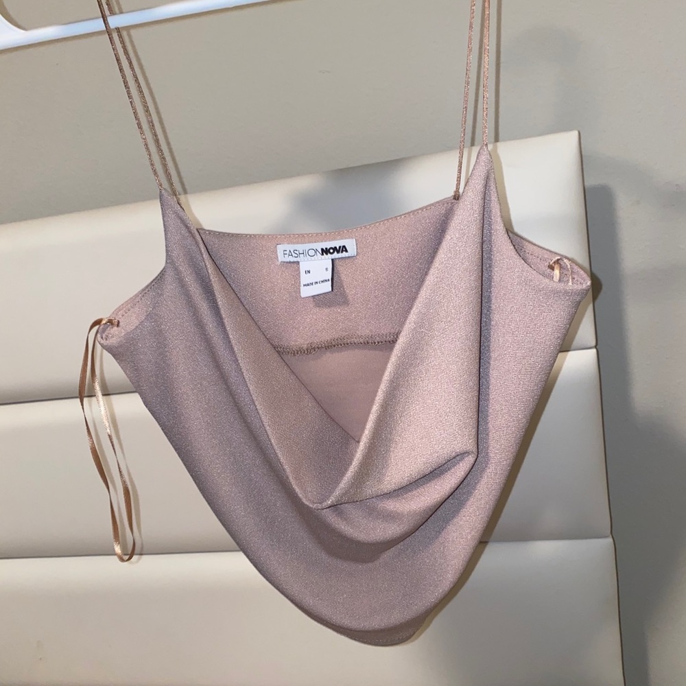Nude scoop neck top